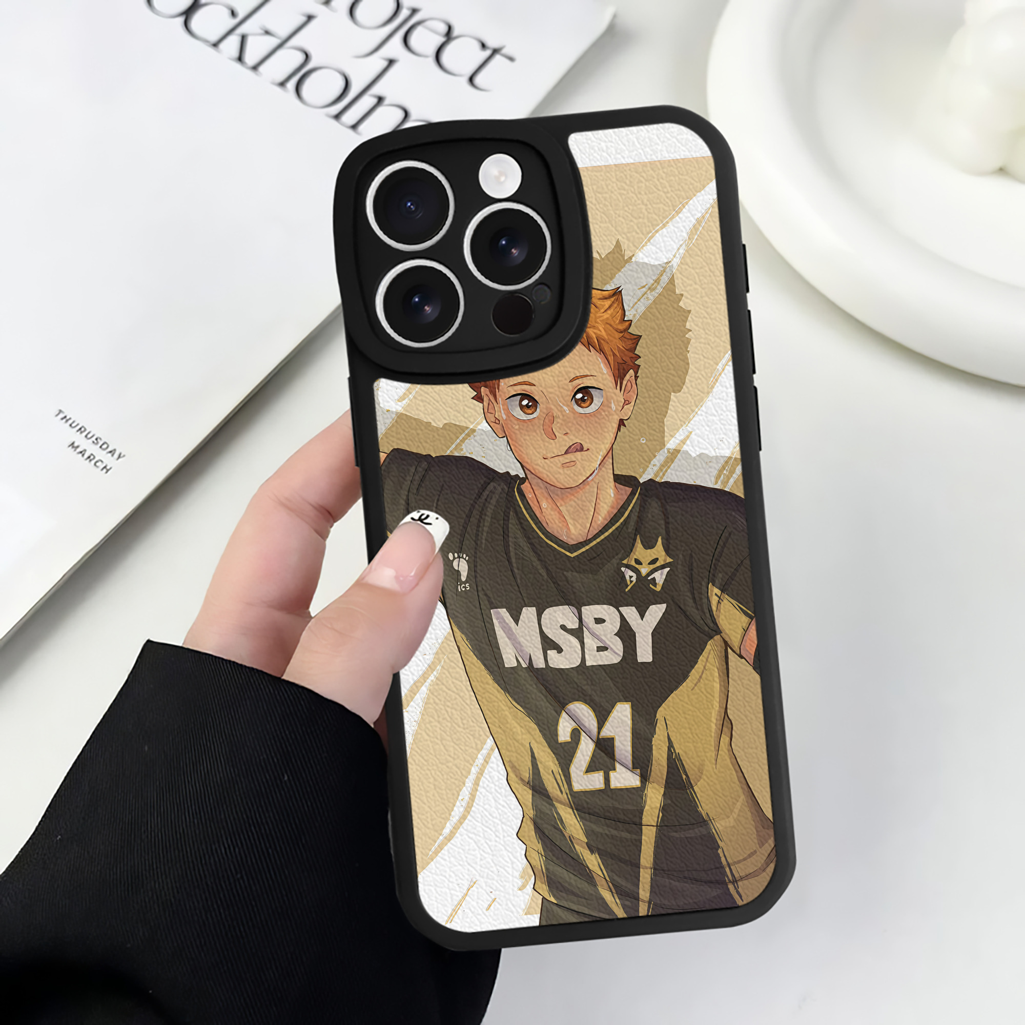 （画像用） ハイキュー!! Haikyu!! 【iPhone 16シリーズ対応】シリコンスマホケース（レザー調） 材質：シリコン